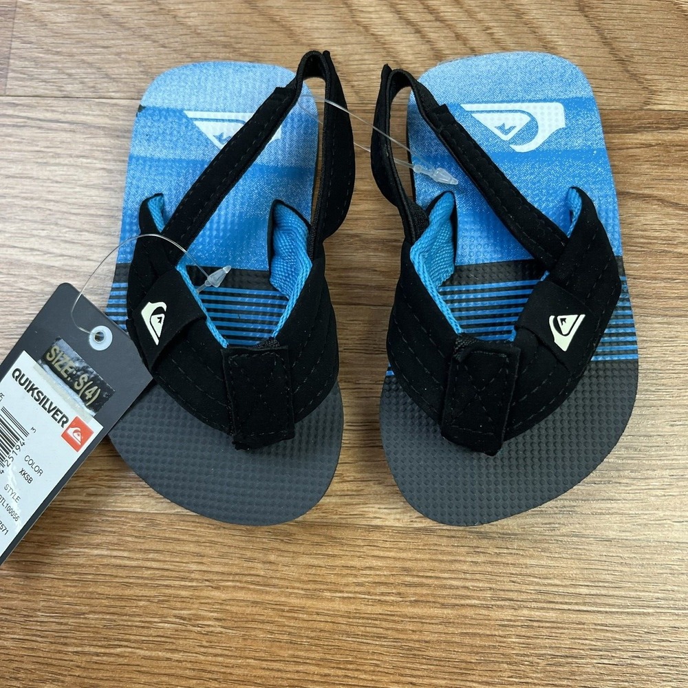 Quiksilver‎ Molokai Layback Toddler Sandals Boy's Size 4 Blue NEW
